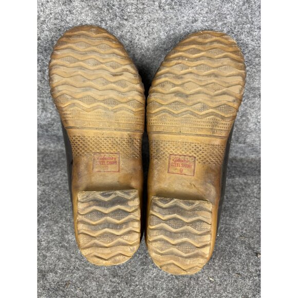 Cabelas Duck Shoes Womens Size 9 Brown Rubber Leather Bean Boot Moc Slip On - Picture 8 of 9